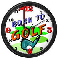Born To Golf Baby's Wall Clock