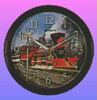 Round Locomotive Clock